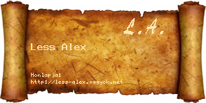 Less Alex névjegykártya